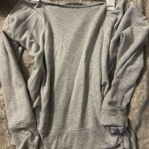 Gray Off-Shoulder Sweater